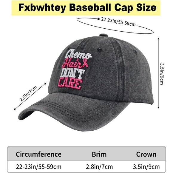 Cotton Chemo Hair Don\'t Care Baseball Cap Pink Ribbon Support Women Men main image 4